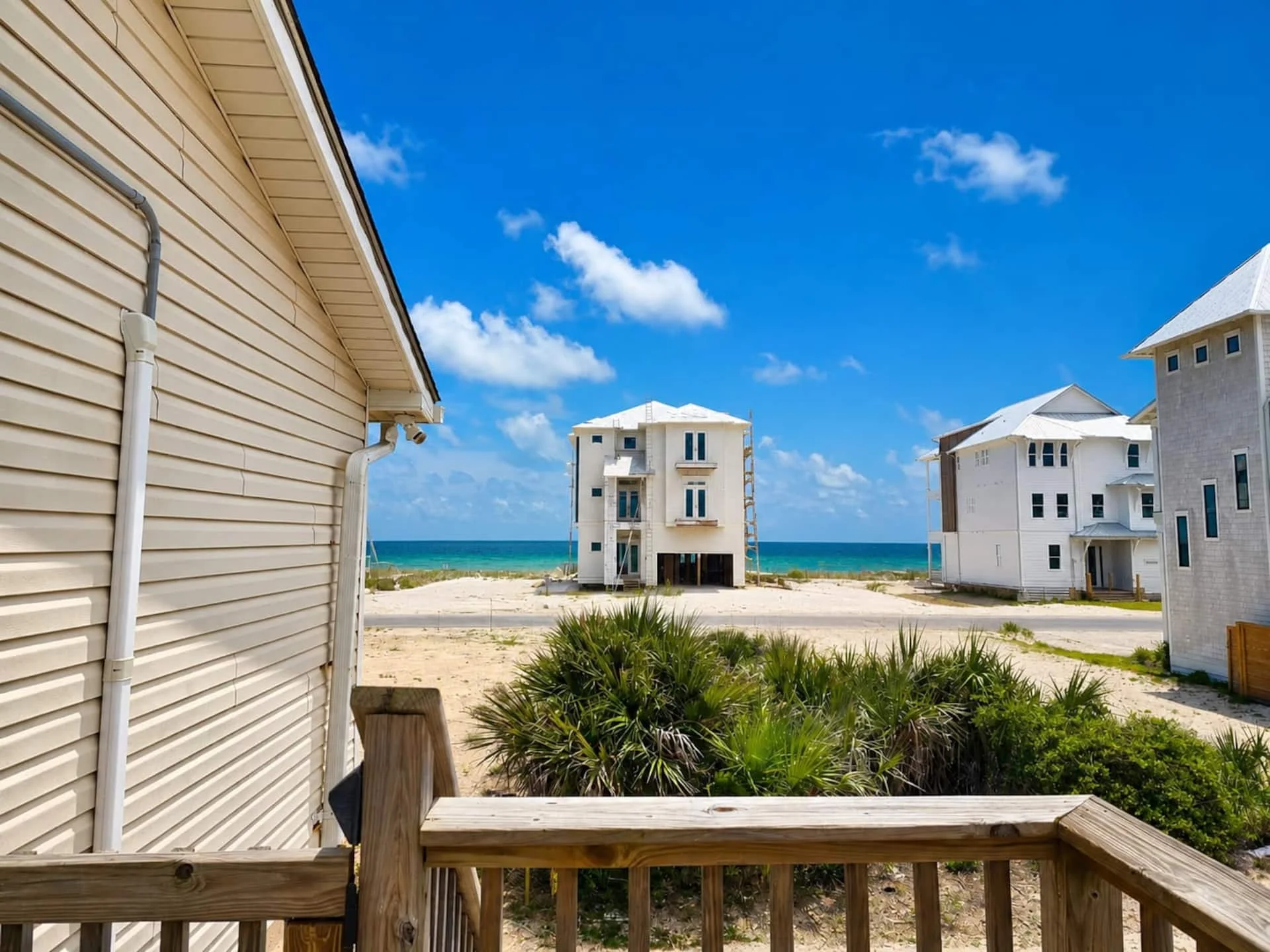 Las casitas con la playa justo detrás